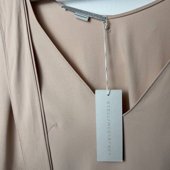 NWT STELLA McCARTNEY Blush Pink V-Neck Blouse Cold Shoulder w Ties, Size S / 4 - Picture 6 of 13